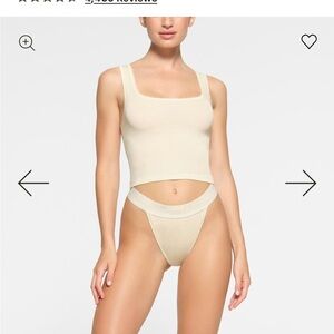 Skims Cotton Rib Tank in Bone